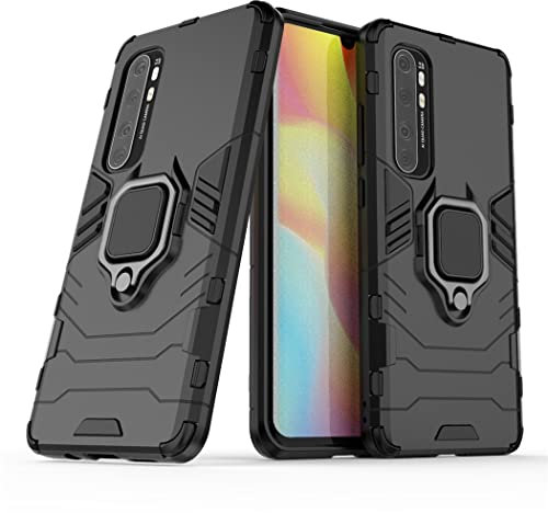 Kompatibel mit Xiaomi Mi Note 10 Lite Hülle, Ring Ständer Magnetischer Handyhalter Auto Caseme Schutzhülle Case (Schwarz)