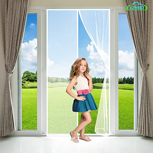 Fliegengitter Fenster Insektenschutz, 290x220 cm Magnet ohne Bohren Moskitonetz Dachfenster Fliegenschutzgitter für Innen Außen Praktischer Magnetverschluss, Weiß, Neuste Version