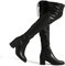 DREAM PAIRS Stivali sopra Il Ginocchio da Donna con Gambo Lungo in Pelle Scamosciata Caldi al Ginocchio con Tacco a Blocco,Size 36,Nero/Pu,Laurence-E