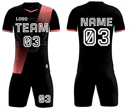 LJYTMZ Benutzerdefiniert Fussball Trikot Set Personalisiert Trikot Jeder Name Nummer Team Logo fußball Geschenke für Jungs Eltern Kind Kleidung