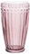DRW Set de 6 Vasos Altos de Cristal en Rosa ø8,5x15 cm