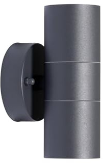 PRIOS Wandleuchte außen Tulimar (spritzwassergeschützt (Modern) in Schwarz aus Aluminium (2 flammig, GU10) - Außenwandleuchten Wandlampe Led Außenlampe Outdoor für Außenwand/Hauswand