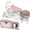 Smoby- Centro de Cuidados Electrónico 3 en 1 para Muñecos, Baby Nurse Cocoon, Zona Descanso y Comedor, Intercomunicador y Cámara de Vigilancia, Múltiples Accesorios, A Partir de 3 Años (7600220379)