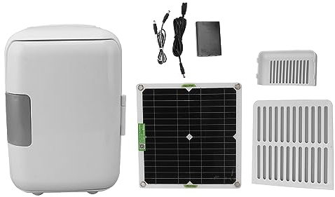 Haofy Frigorifero Solare da 50 W con Pannello Solare, Frigorifero Portatile a Energia Solare DC18V con Scatola Batteria per Campeggio