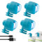 NIUAWASA 4 Pcs Headlights for Croc USB Rechargeable Croc Lights 4-12 Hours Runtime IPX5 Waterproof 3 Modes Croc Shoes Lights Decoration for Outdoor Dog Walking Camping Hiking Adult Children (Blue)