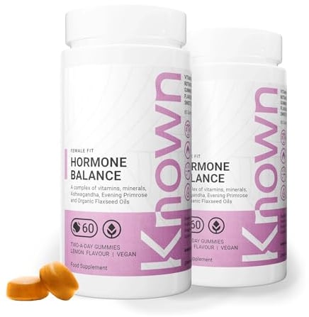 Known Hormone Balance Women’s Multivitamin Gummies – Lemon – Vitamin B6, D & C, Ashwagandha, Evening Primrose Oil – Energy, Mood & Skin Support – Vegan Gummy Supplement – for Women – 2 Month Supply