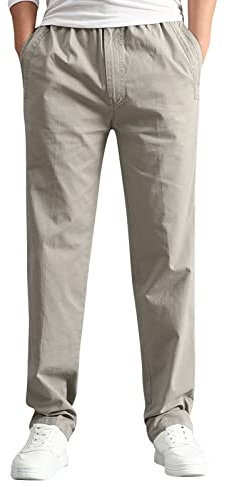 Einfarbig Modische Gerade Bein Relaxhose Mit Taschen Business Herrenhose Straight Elegante Slim Fit Hosen Männer Vielseitige Lockere Freizeithose Komfort Atmungsaktiv Casual Langes Hose (Grau, XXL)