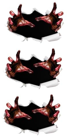 Homoyoyo 3St Vampir-Party-Wanddekoration gruseliger Wandaufkleber Zombie-Wandtattoos Wandtattoo Blutige Hand skz-Aufkleber Gruseliger Halloween-Aufkleber blutiges wandtattoo schmücken