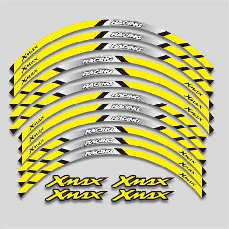 Motorrad Zubehör Aufkleber Räder Nabe Reflektierende Streifen Band Felge Aufkleber Für Yamaha XMAX 300 250 125 (Farbe : 9)