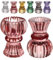 NaDeco Wendbarer Kerzenhalter aus Glas, Größe Ø6 x H.8 | Duo-Kerzenhalter für Stabkerzen 2cm und 4cm | Kerzenständer | Kerzenhalter für Ihre Tischdekoration zur Hochzeit, Farbe:Rot