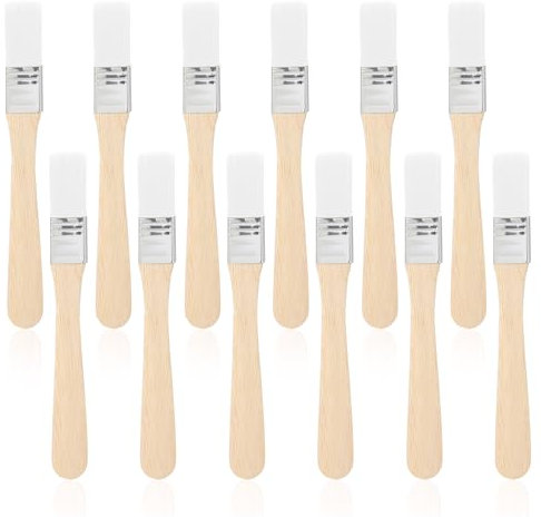 12 Pcs Paint Brush 5 Inch Trim Painting Tool Soft Bristle with Wood Handle Small Paint Brushes for Wall, Touch Up, Cabinets, Fences, Edge Painting Tool(5 x 0.65Inch,Yellow)