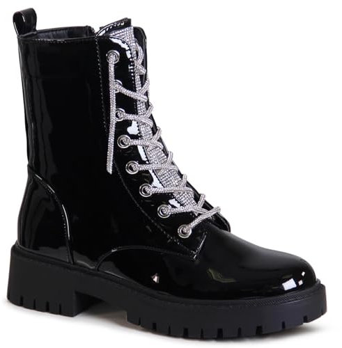 topschuhe24 Donna Stivaletti, Colore:Nero Vernice, Numero di Scarpe:37 EU