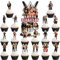Das 37-teilige Wrestling-Kuchendekorationsset beinhaltet 1 großen Kuchenaufsatz, 36 Cupcake-Topper für Wrestling-Themen-Geburtstagsparty-Dekoration (WWE)