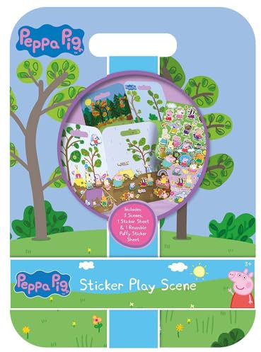 Peppa Pig Aufkleber Spielszenen Aufkleber für Kinder, kreative Aktivität, ab 3 Jahren