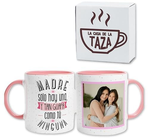 LA CASA DE LA TAZA | Taza Personalizada Dia de La Madre | 350 ml | Regalos Originales Para Mujer | Taza Día de la Madre | Apta para Microondas | Ideal Para Regalos Personalizados (GUAPA)