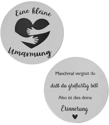 HSIXHAF Eine kleine Umarmung Glücksmünze Mutmacher Glücksbringer Geschenk Abschluss Gute Besserung Geschenke für Prüfung Beste Freundin Kollegen Frau Männer Motivationsgeschenke - Liebe