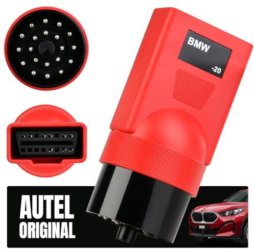Autel Original OBD2 Adapter für BMW 20 Poliger Stecker auf 16 Polige Buchse, Passend für BMW Fahrzeuge Ohne OBDII Anschluss, OBD Diagnosestecker zur Verwendung mit Diagnosegeräten