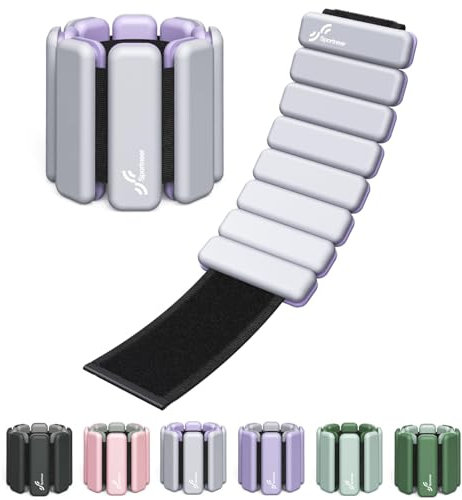 Sportneer Tragbare Gewichtsmanschetten – 2er-Set (Jeweils 0,5 kg & 1 kg) für Damen und Herren, Knöchelgewicht Set für Yoga, Tanz, Aerobic, Laufen, Gehen (Nashorn Grau)