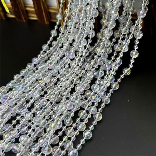 Christbaumschmuck Perlen Weihnachtsbaumschmuck, Perlen zum Basteln, Für Foyer Trennwand Party Hochzeit Dekoration, Farbigen Transparenten Perlenvorhänge mit Diamantschliff für DIY &Schmuckherstellung