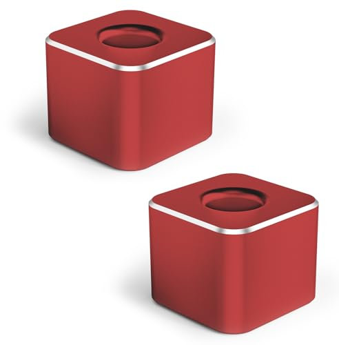 BRZUKA Aluminum Single Hole Pen Stand - Durable Fountain Pen Holder for Desk Display, Non - Slip Base, Minimalist Office/Home Organizer(Red,2P)