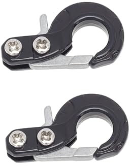 JKGVNCT 2 stück Metall Simulation Anhänger Haken Winde Haken Dekoration Geeignet for 1/10 Fernbedienung Crawler Fahrzeug Axial Teile Zubehör(Black)