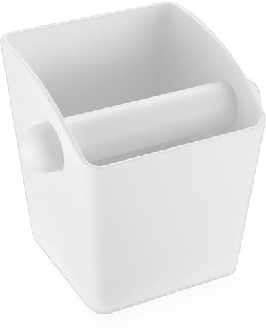 Recipiente de café para portafiltros, accesorio para máquina portafiltros, caja de café para cafés molidos, caja de batido Barista Knock, color blanco