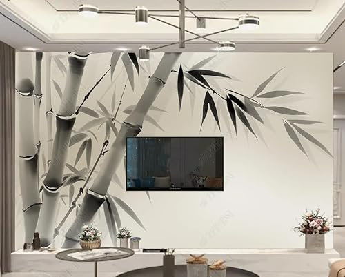 3D Efecto Bambú De Tinta China Fotomurales Mural Papel Pintado Pared Salón Dormitorio Pasillo Moderna Decoración De Pared 150(W) X105(H) Cm