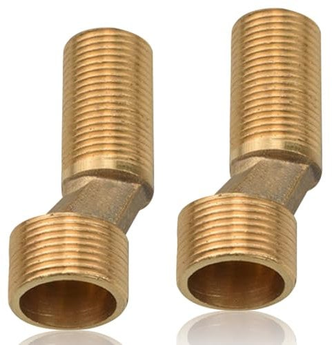 2 adattatori per rubinetto doccia, 3/4 AG x 1/2 AG S, attacco adattatore sfalsato di 8 mm, lunghezza 60 mm, connettori per rubinetti, adattatore eccentrico per rubinetti da parete