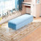 Sitzbank mit Stauraum aus Samt mit Plüsch für Eingangsbereich und Wohnzimmer, hellblau, Polsterbank für das Ende des Bettes, moderner getufteter Fußhocker, Sofa, 80 x 40 x 43 cm