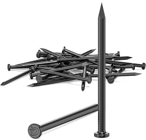 ORTAVA 30 Stück Stahlnägel, Nägel für betonwände, Nails Verzinkt, Nagel Holzarbeiten Ziegelstein, Universelle Einsatzmöglichkeit im Innen- und Außenbereich Schwarz (70mm)