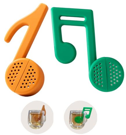 IZILAVI - Lot de 2 Infuseurs à Thé en Silicone Note de Musique – Boules à Thé Fantaisie sans BPA – Accessoire Original pour Thé en Vrac – Cadeau Amusant pour Amateur de Thé et Musicien