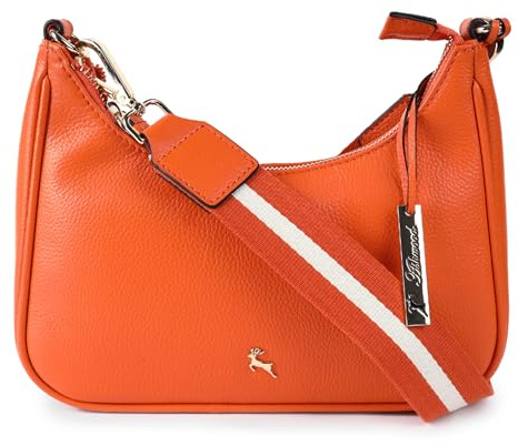 Ashwood Real Leather Crossbody Bag for Women – Gold Hardware with Adjustable Webbing Strap - Compact Everyday Shoulder Bag: 64296
