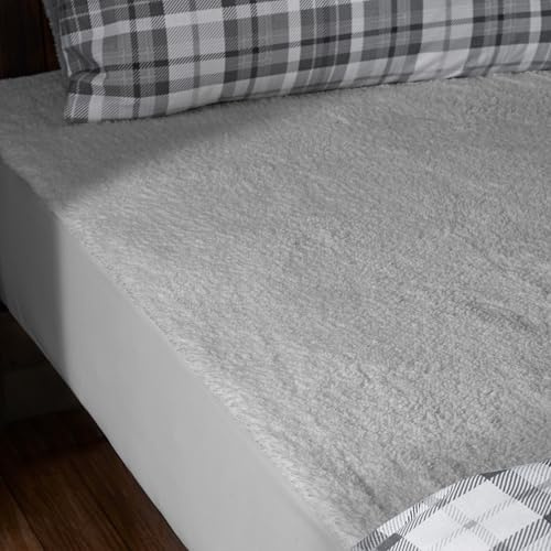 Catherine Lansfield Thermal Sherpa Underblanket Single Under Fitted Sheet Grey