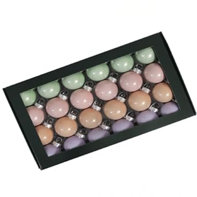 48 STK Glaskugeln Christbaumkugeln Pastell Farben Mix rosa grün Creme 4cm Weihnachtskugeln zarte Farben Puder Pastelltöne Glas Kugeln o4907 Baumschmuck 40mm Weihnachten Baumdeko Hänger Kugeln