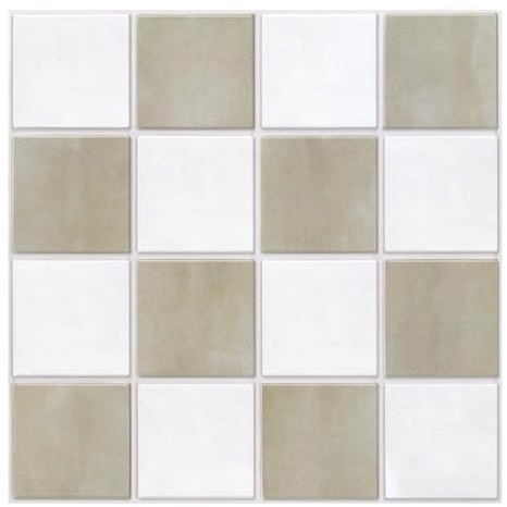 COMSTICKC 3D Fliesenaufkleber Klebefliesen, Matt Beige Weiß, 10 Stück 30×30 cm, Ultraleicht Flexible PVC 3D Wandfliesen Selbstklebend Fliesen Wandverkleidung Küche Bad, Nicht Echte Fliese