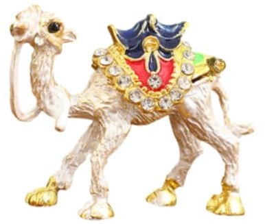 Elegabrillia Boîte à Bijoux Figurine Chameau Alliage Coffret Animal Miniature Vintage Porte Bijoux Organisateur pour Cadeaux Décoration Bureau Collectionneur Range
