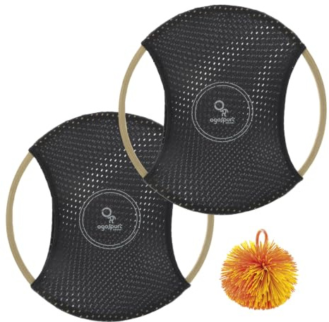 Schildkröt Ogo Sport Bamboo Set, Fang- und Wurfspiel ab 4 Jahren | 2 Ogo-Scheiben, FSC-Bambusrahmen, Softball, für Garten, Strand, Halle und Familienspiel