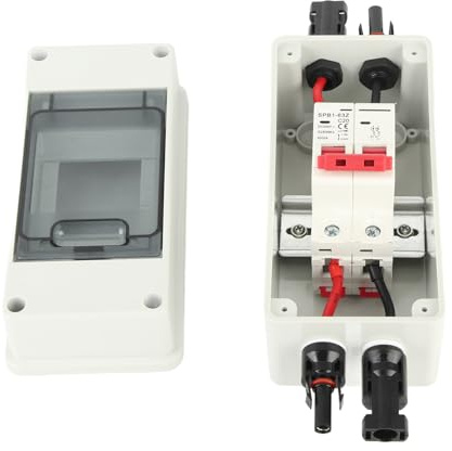 HEEPDD Interrupteur de Déconnexion Solaire DC, étanche IP65, Disjoncteur Miniature 16A pour Systèmes Photovoltaïques, Coupure de sécurité des Panneaux Solaires (20A)