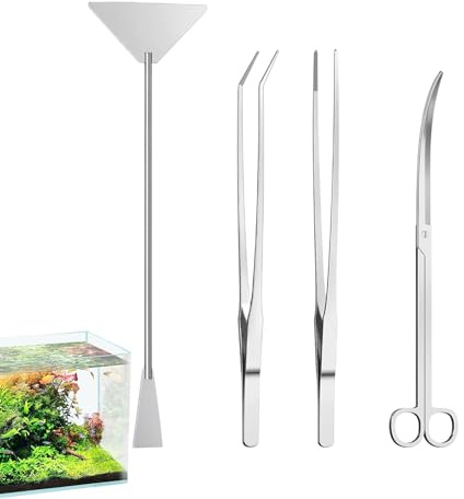 Herramientas para Plantas de Acuario 4 en 1 Rascador Largo de Acero