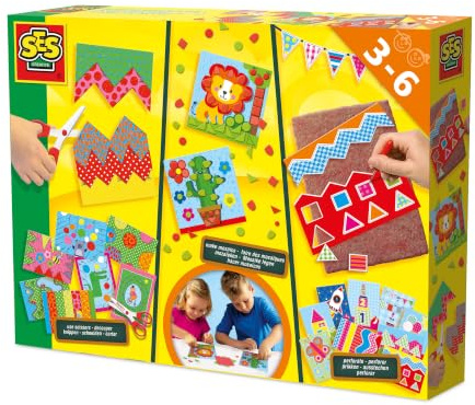 SES Creative 14878 I Learn to Cut, Make Mosaics and Perforate Activity Set, Mixed