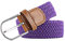 MESHIKAIER Couleur Pure Unisexe Ceinture en Tresse Ceinture Élastique et Extensible Ceinture Tressé avec Boucle en PU Cuir (Violet)