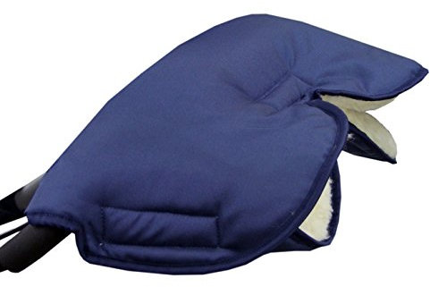 BAMBINIWELT universaler Muff Handwärmer Handschuhe für Kinderwagen Buggy Jogger mit Wolle UNI (Marineblau) XX