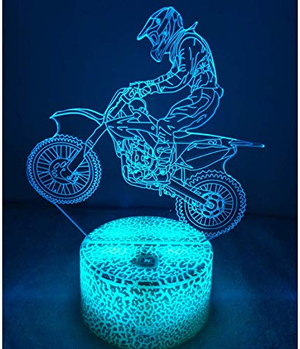 HPBN8 Ltd 3D Motorrad Illusions LED Lampen Tolle 7 Farbwechsel Acryl berühren Tabelle Schreibtisch-Nacht licht mit USB-Kabel für Kinder Schlafzimmer Geburtstagsgeschenke Geschenk.