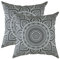 TreeWool Dekorativer Kissenbezug (40 x 40 cm, Graphit) Mandala Design 100% Baumwolle (2er Pack)