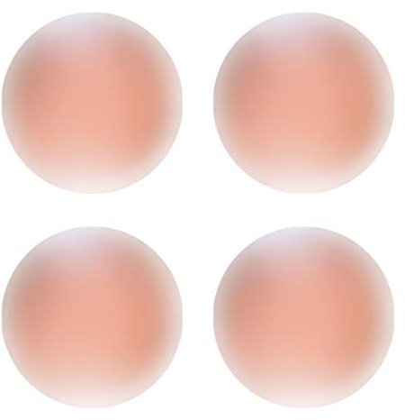NATUCE Copri Capezzoli in Silicone, 2 Paia Copricapezzoli da Donna Riutilizzabile Adesivi Nipplé Lifting Seno Reggiseno Copri Capezzolo (Tondo)
