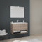 Kiamami Valentina Móvil de baño suspendido de 80 cm con 2 Puertas de Madera de Roble, Espejo con Marco, Lavabo de cerámica y Muebles.