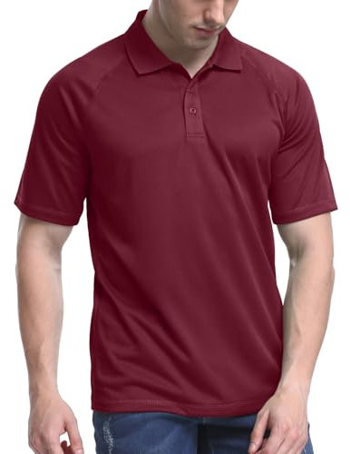 TIHEEN Men's Soft Wicking Lightweight Cool Polo Shirt Short Sleeves - - XXX-Large