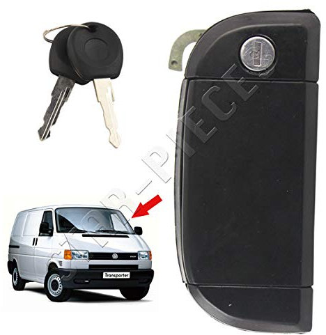 Maneta de puerta compatible para Volkswagen Transporter T4 (1990-2003) manilla exterior | delantera izquierda (lado conductor). Se vende con cerradura + 2 llaves | 701837205 | 701837205A