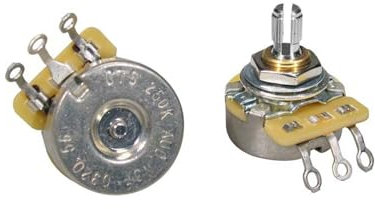 CTS 250K Poti, log, kurzer Schaft .250, 3/8 Durchm, FE-style back, Pickguardmontage