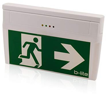 Luminaire de secours panneau de sortie de protection contre l'incendie à LED, IP 20 avec batterie rechargeable, convient pour un montage mural et au plafond, 3h, incl. jeu de pictogrammes